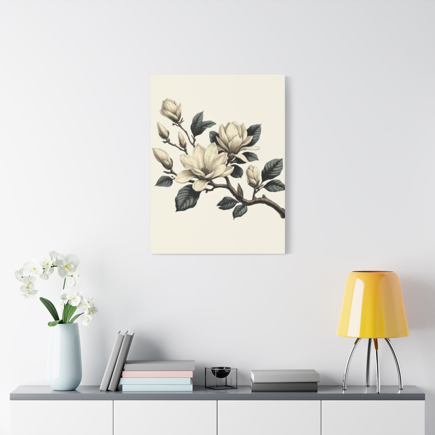 White Magnolia Flower Painting Wall Art & Canvas Prints