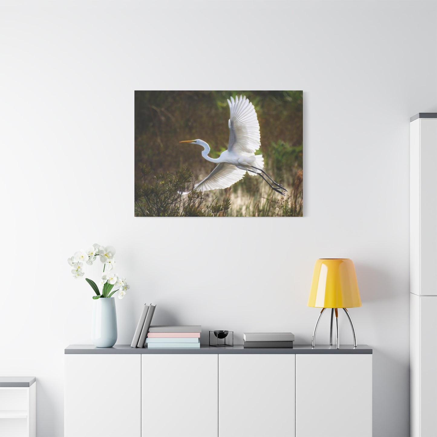 Flying Heron Wall Art & Canvas Prints