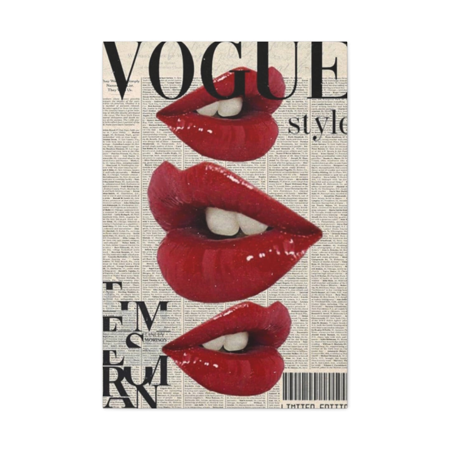 Vogue Lips Modernism Wall Art & Canvas Prints