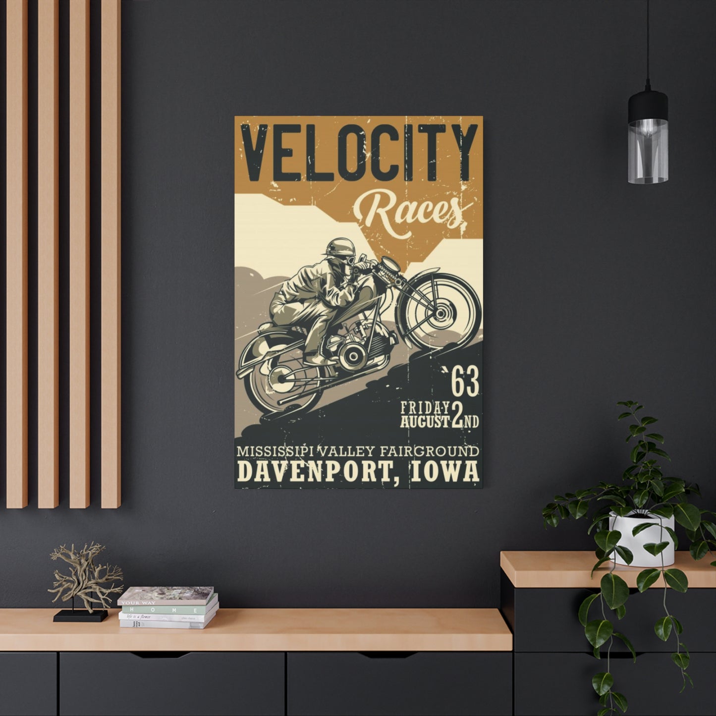 Velocity Races Motorcycle Wall Art & Canvas Prints