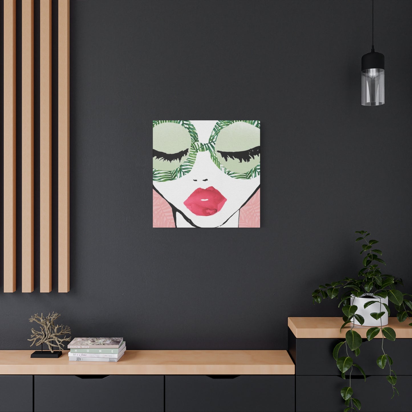 Pink Lips Model Painting Wall Art & Canvas Prints