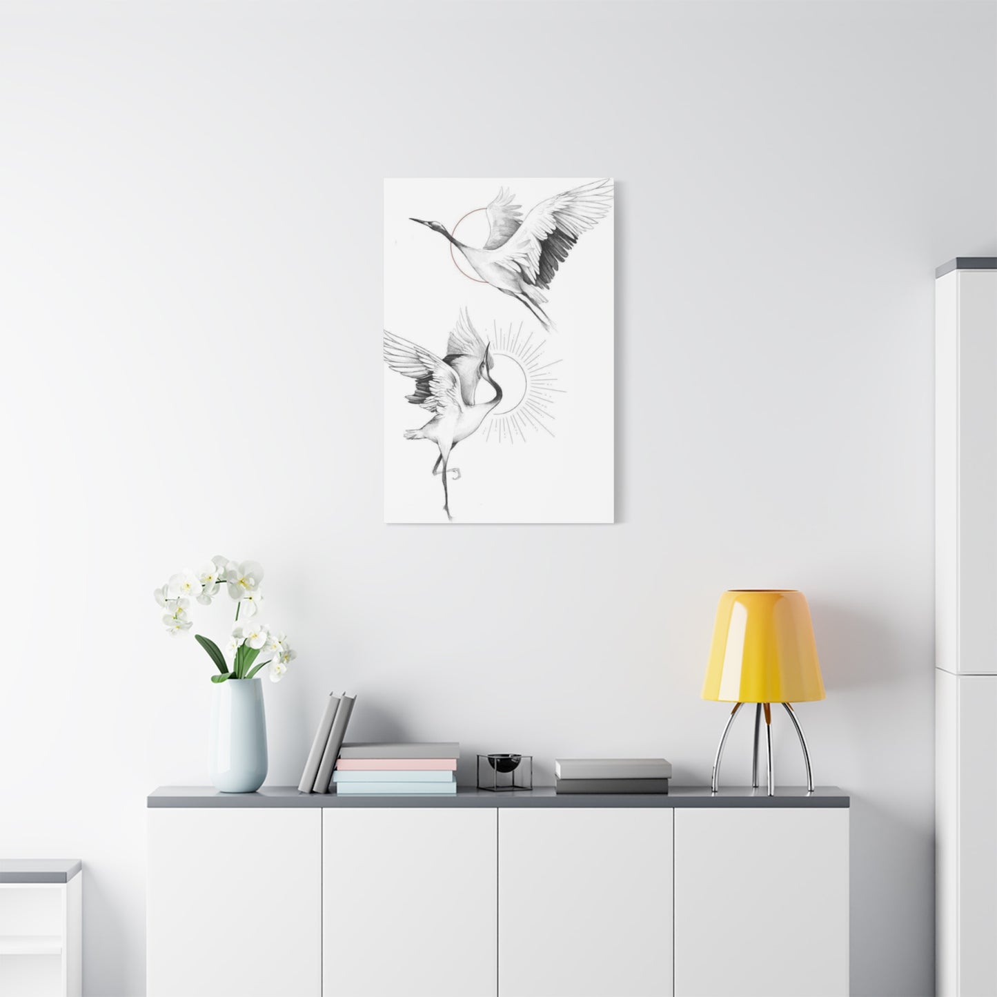 Herons Drawing Wall Art & Canvas Prints