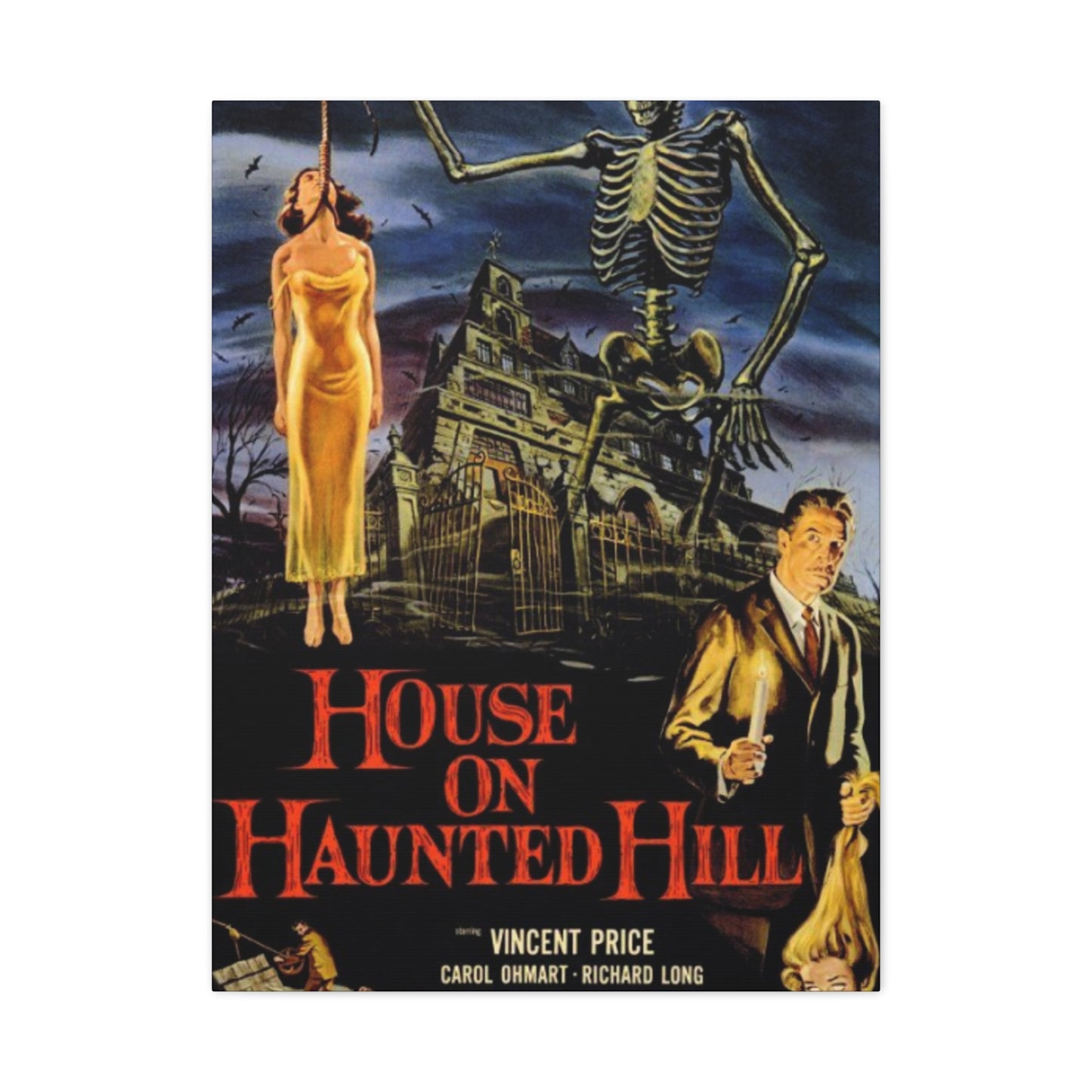 House Of Haunted Hills Horror Movie Poster Wall Art & Canvas Prints