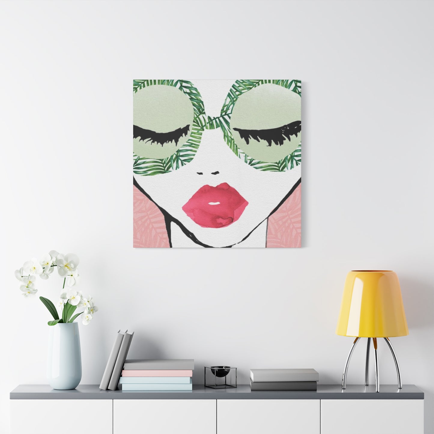 Pink Lips Model Painting Wall Art & Canvas Prints