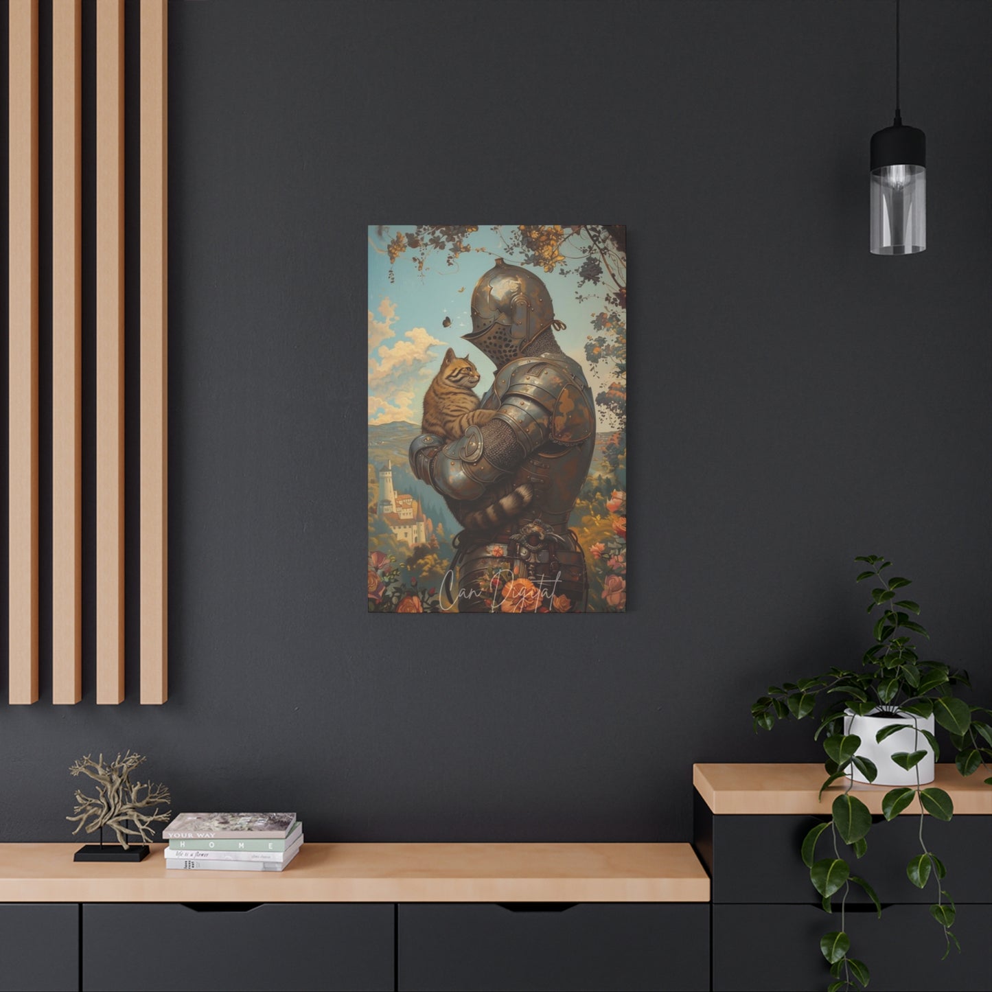 Warrior with Cat Wall Art & Canvas Prints