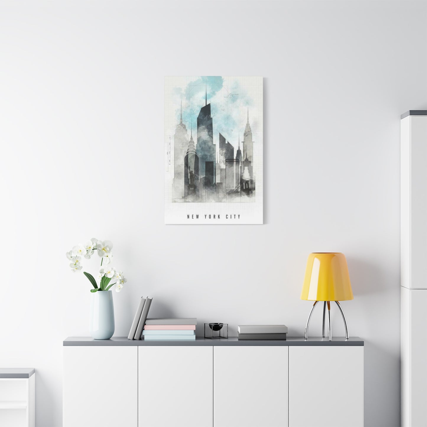 Manhattan City Skyline Painting NYC Skylines Wall Art & Canvas Prints