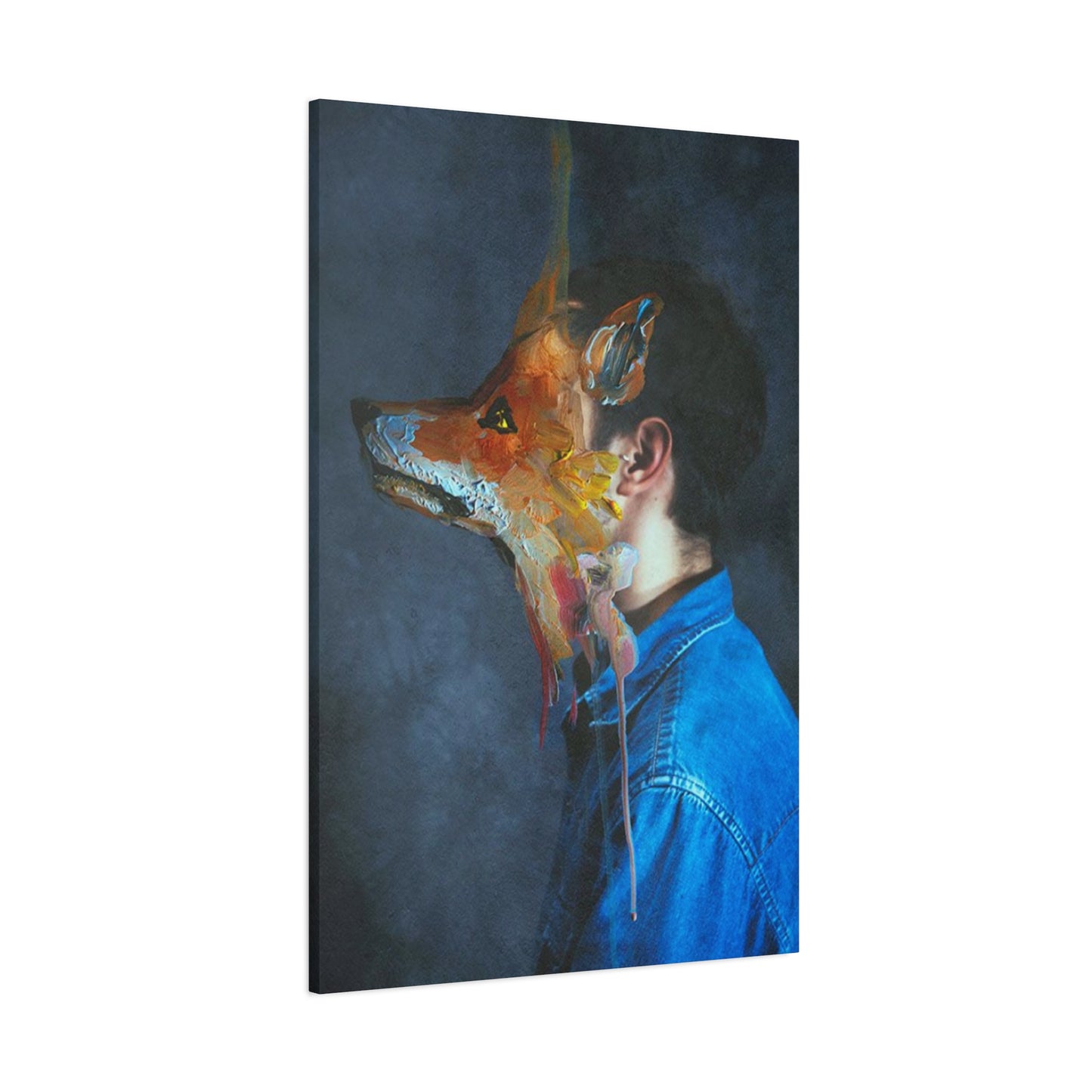 Man And Dog Painting Mixed Media Wall Art & Canvas Prints