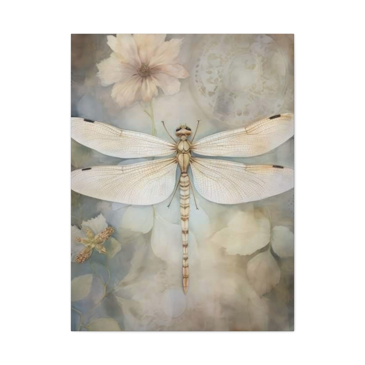 Earthy Creamy Dragonfly Wall Art & Canvas Prints