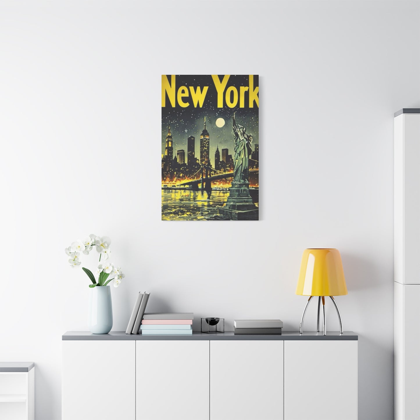 Night Cityscape Skyline Painting NYC Skylines Wall Art & Canvas Prints