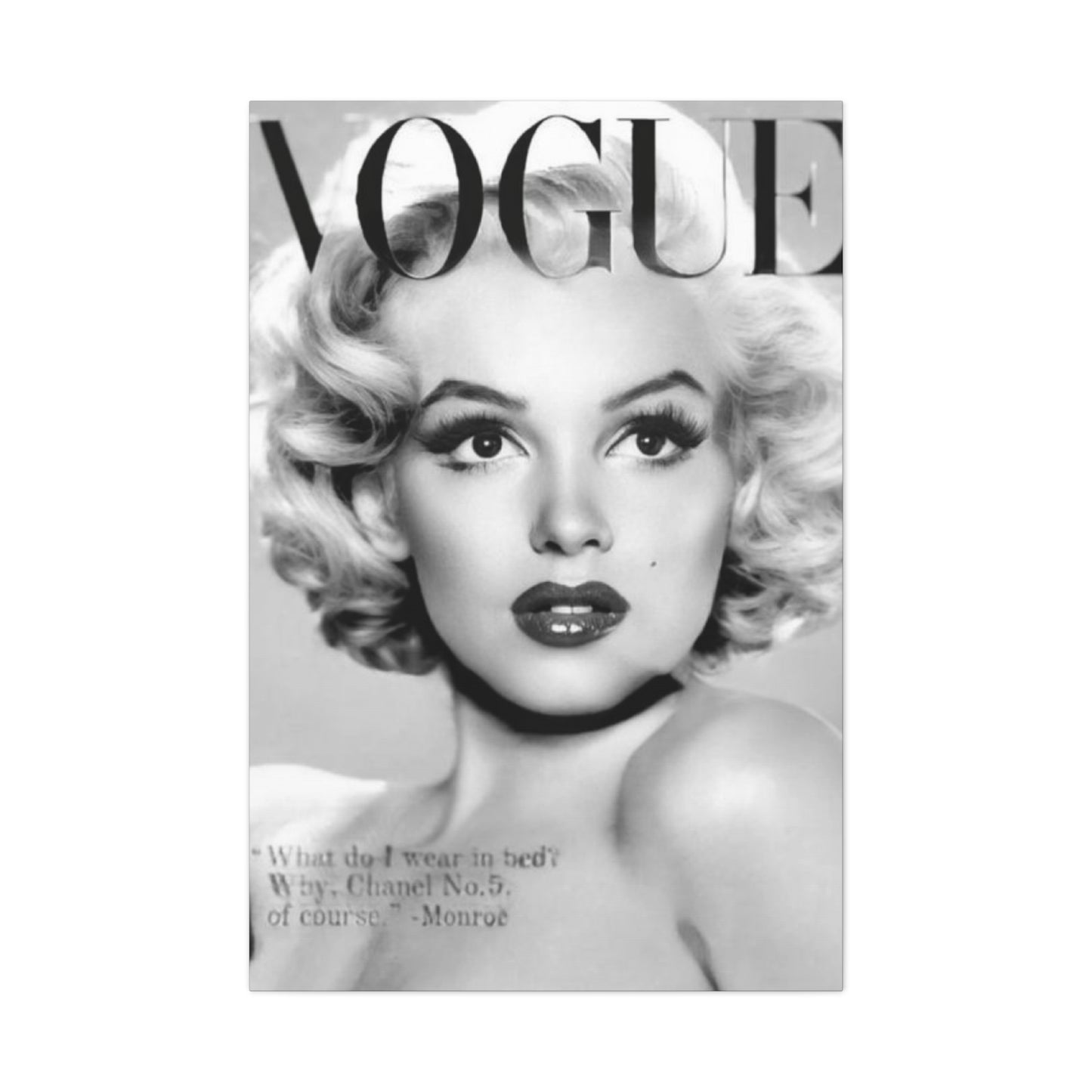 Monochrome Beautiful Face Of Marilyn Monroe On Vogue Wall Art & Canvas Prints