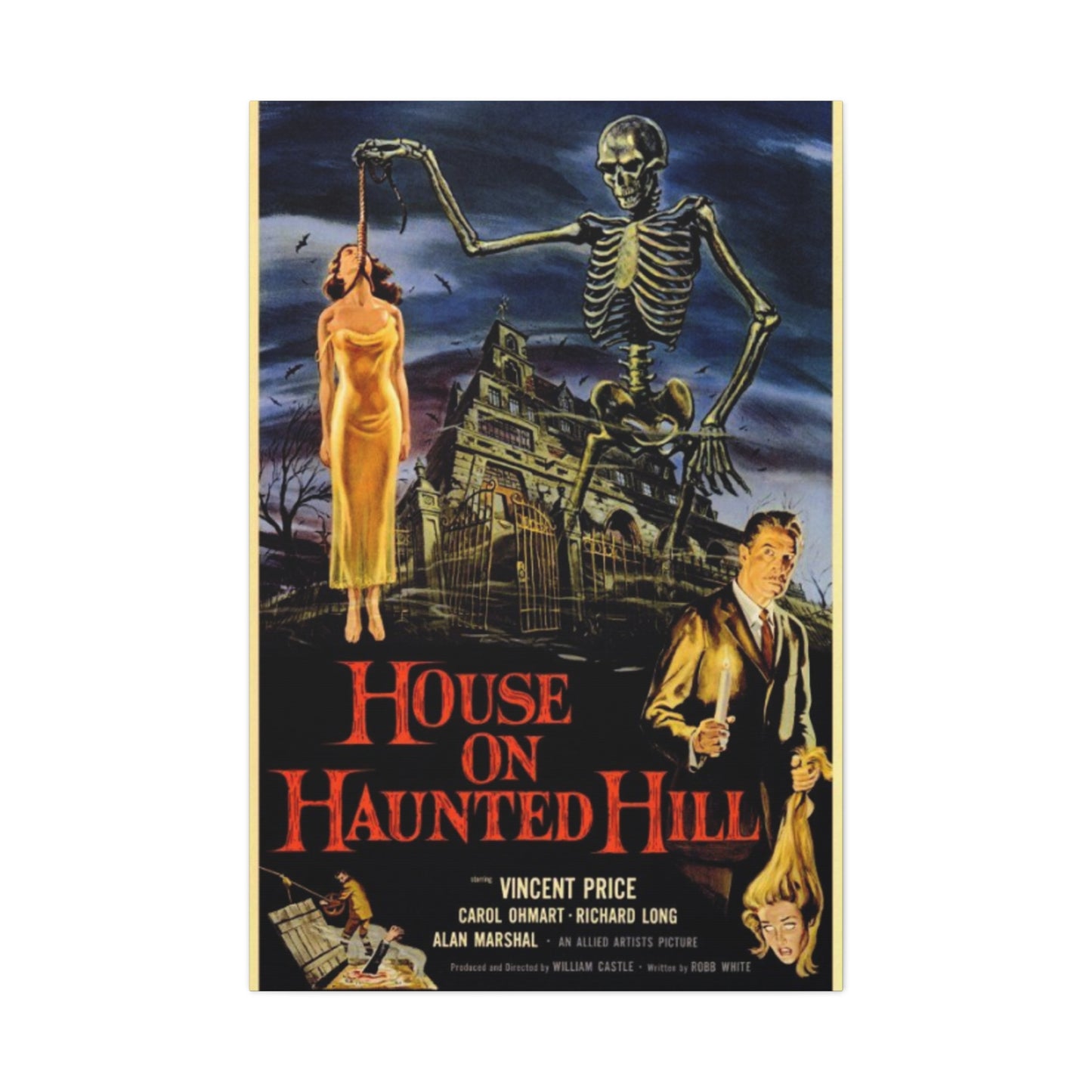 House Of Haunted Hills Horror Movie Poster Wall Art & Canvas Prints