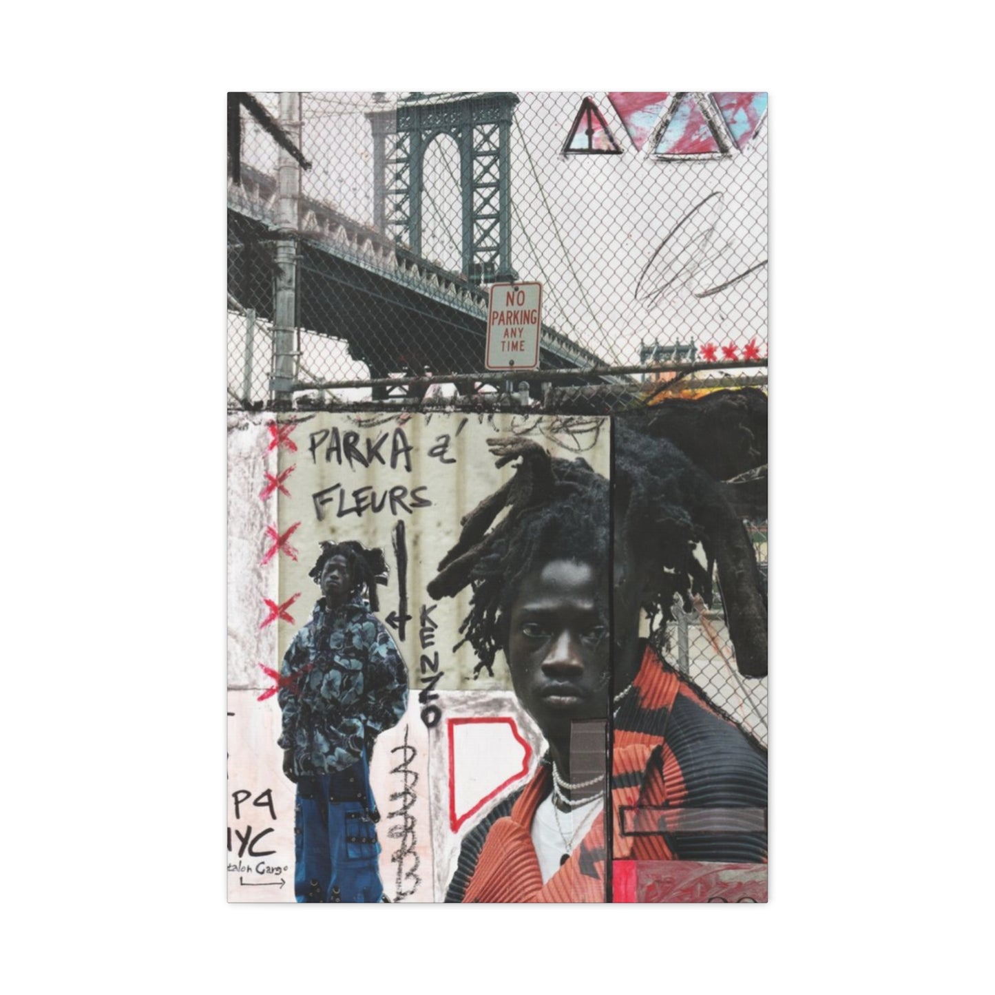 Brooklyn Bridge Abstract Mixed Media Wall Art & Canvas Prints