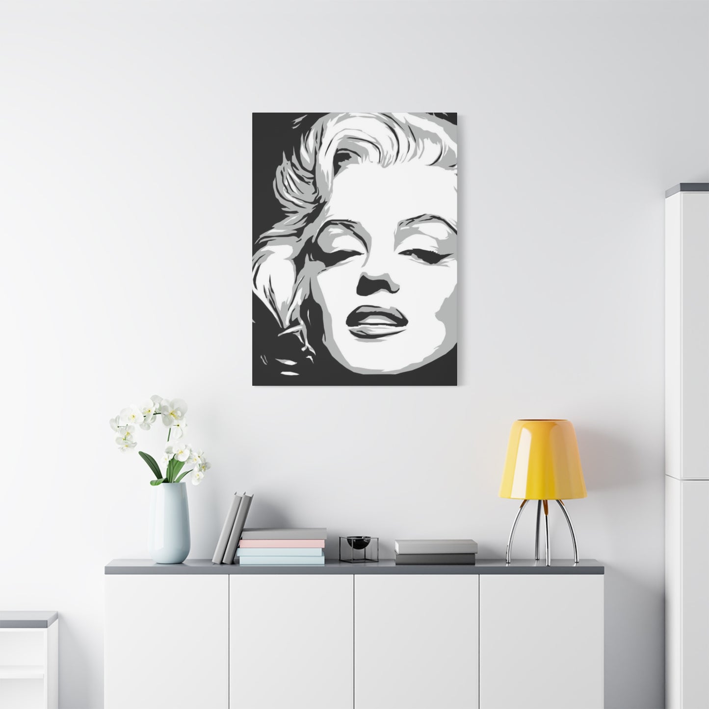 Monochrome Beautiful Marilyn Monroe Drawing Wall Art & Canvas Prints