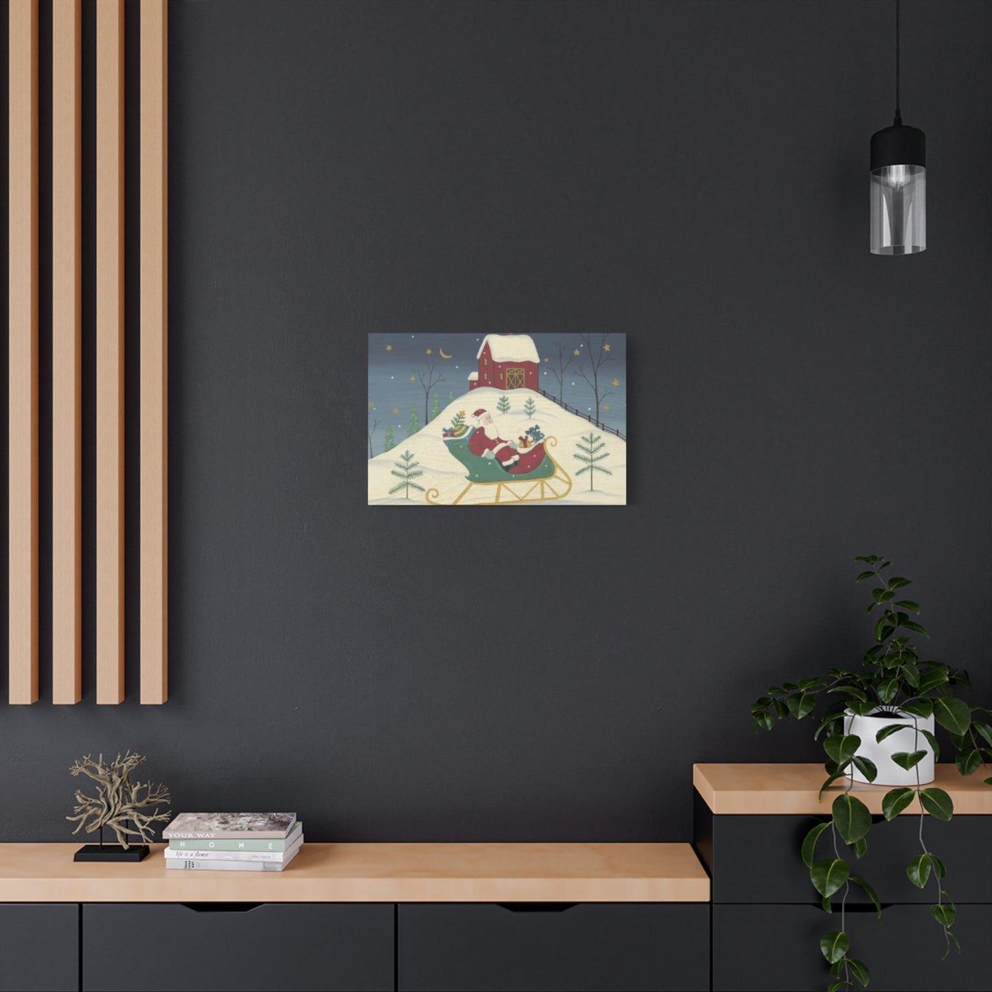 Santa Claus In Sledge Kimble Warren Wall Art & Canvas Prints