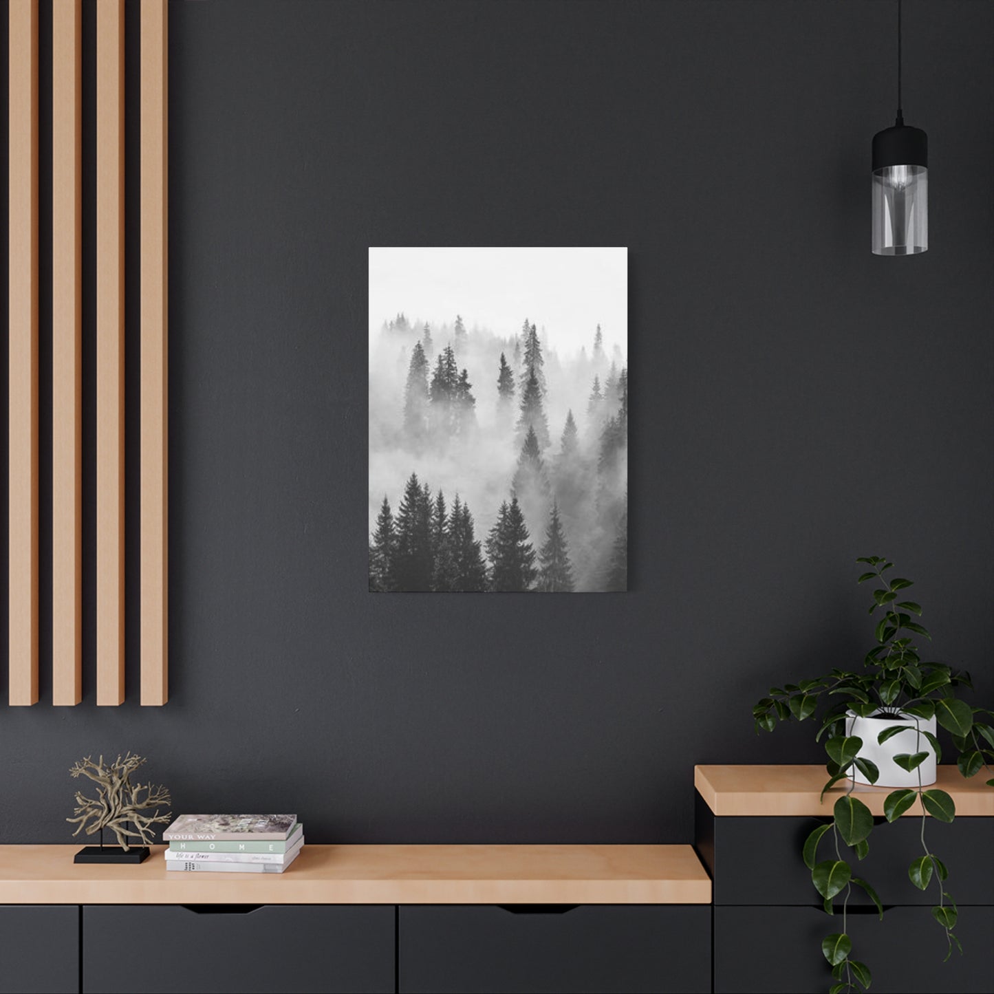 Black & White Fog Forest Fine Wall Art & Canvas Prints