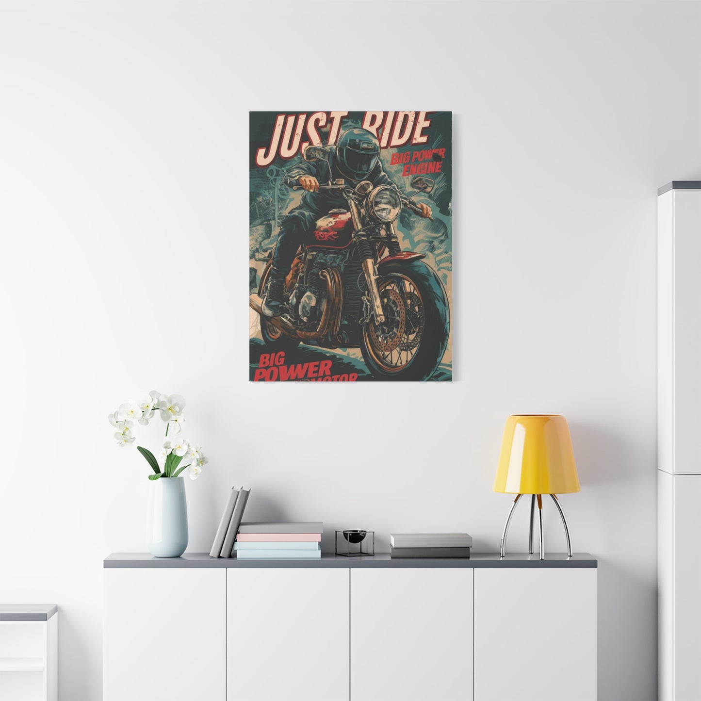 Just Rider Poster Motorcycle Wall Art & Canvas Prints