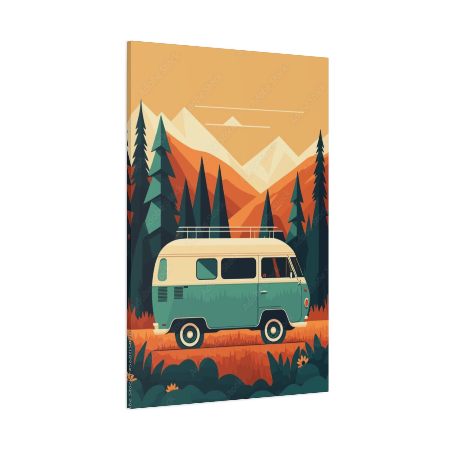 Camper Van in National Park Wall Art & Canvas Prints