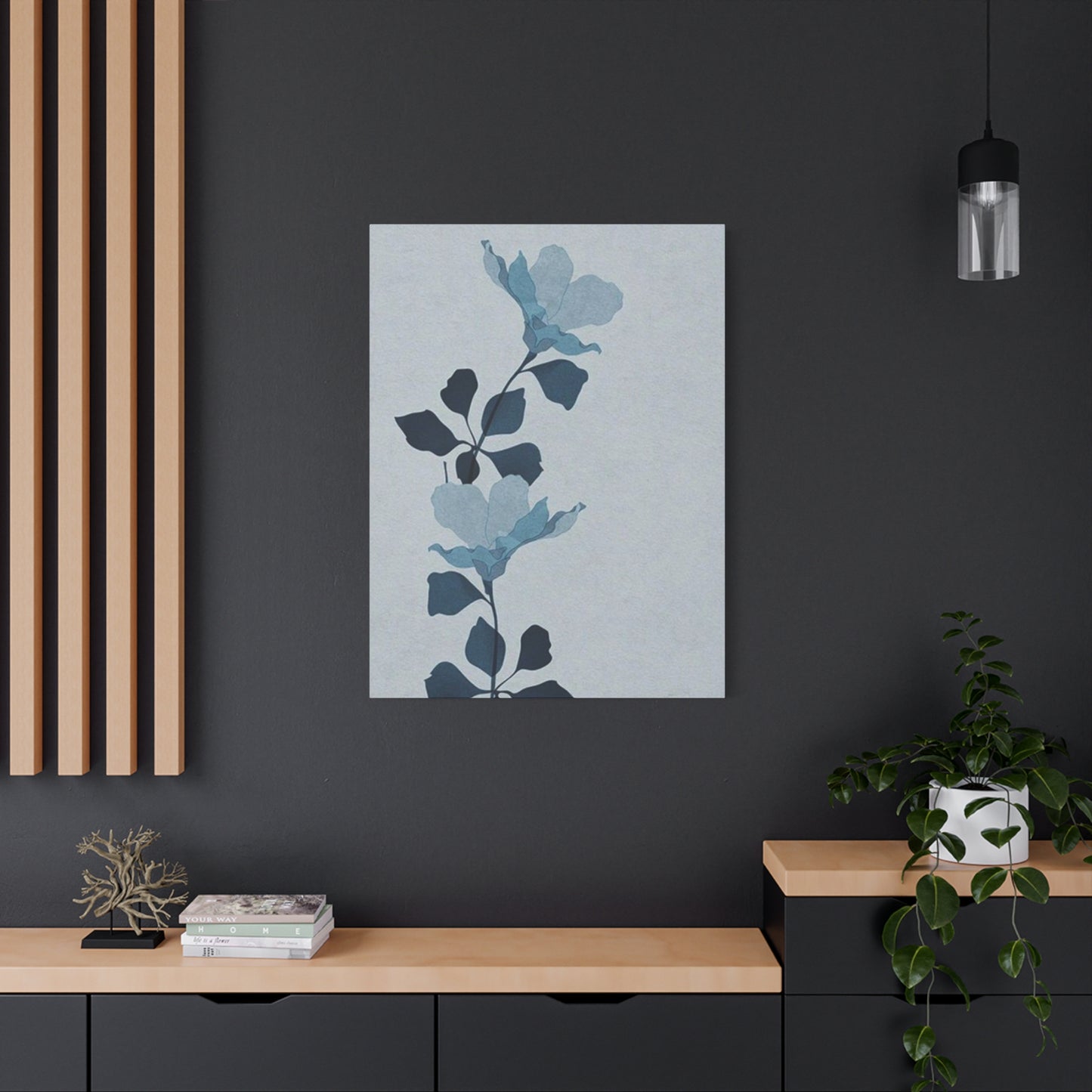 Blue Leaves Entryway Wall Art & Canvas Prints