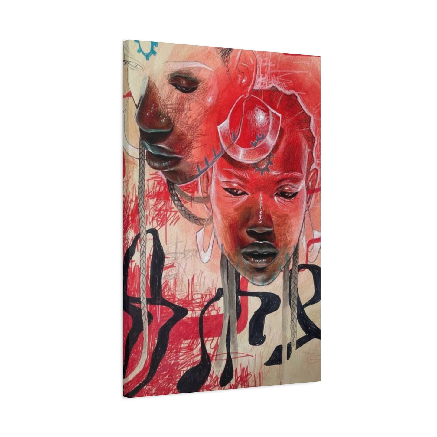 Girls Abstract Painting Mixed Media Wall Art & Canvas Prints