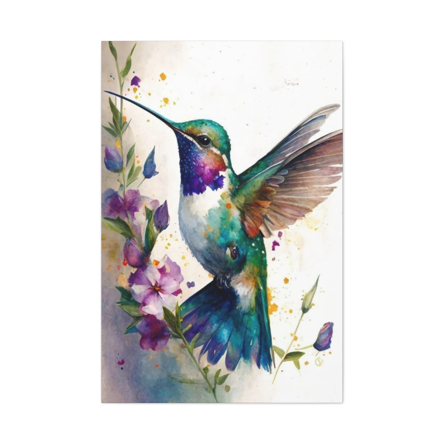 Colorful Humming Bird Painting Wall Art & Canvas Prints