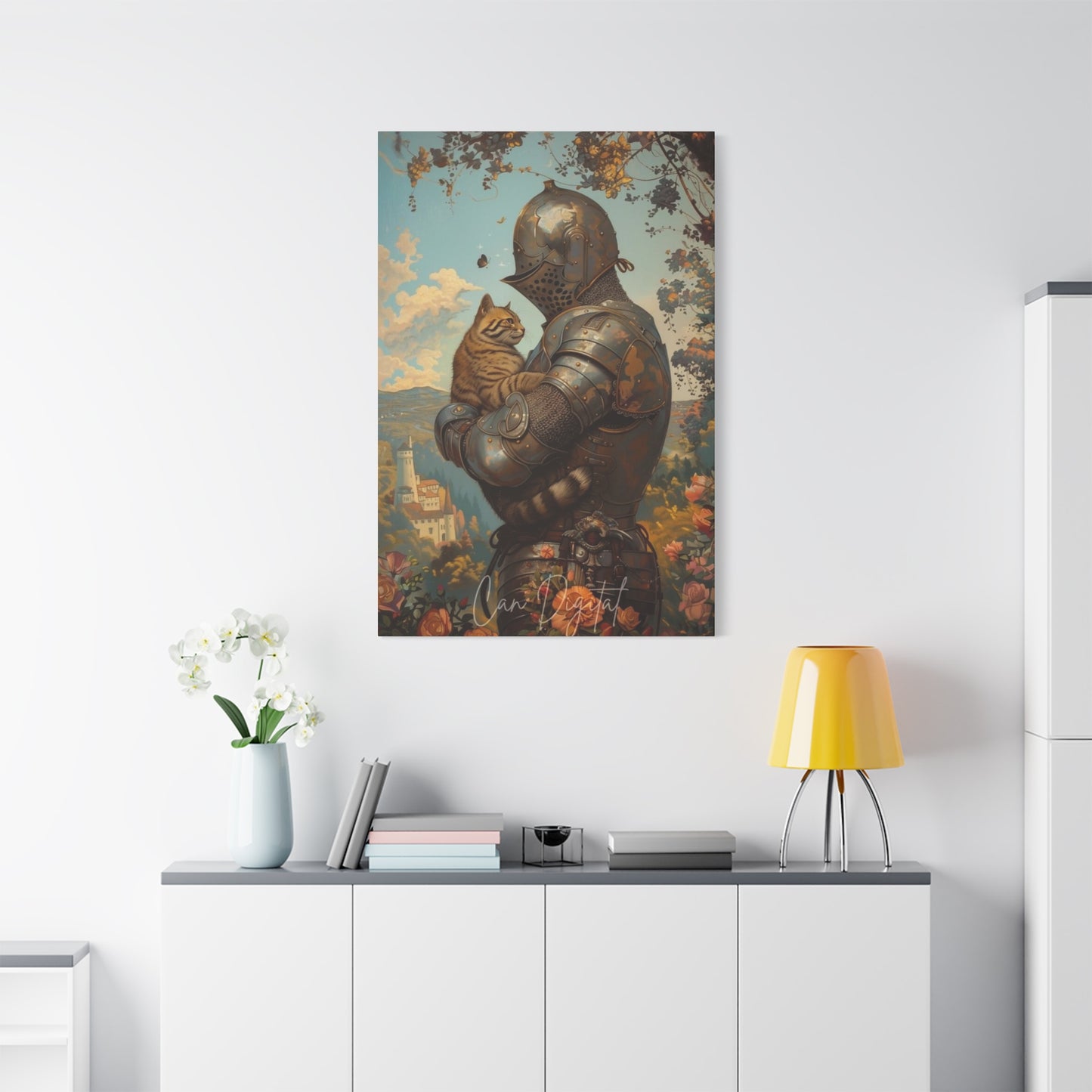 Warrior with Cat Wall Art & Canvas Prints