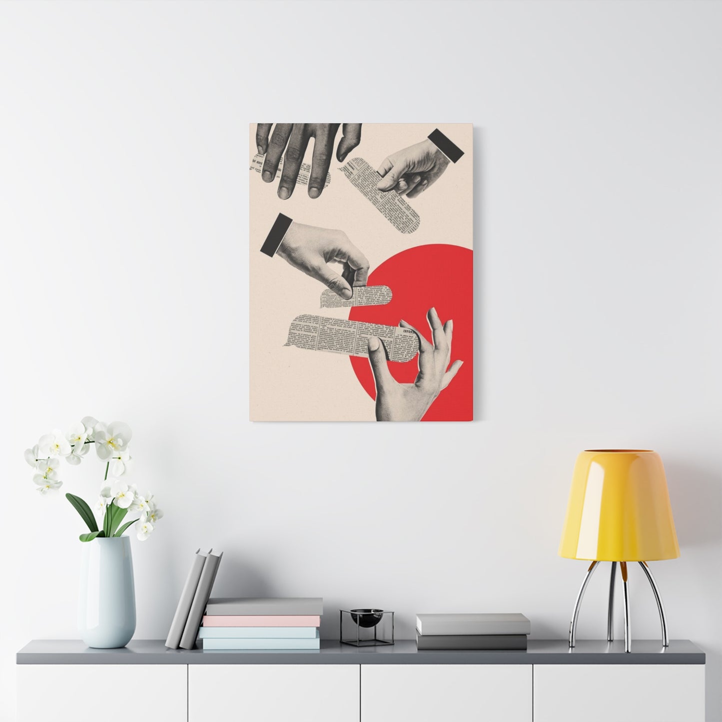 Chit Paper Abstract Mixed Media Wall Art & Canvas Prints