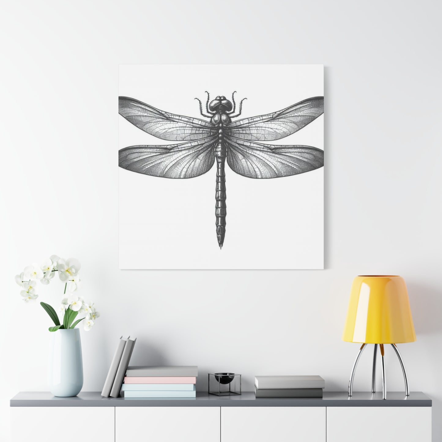 Top of Black Dragonfly Wall Art & Canvas Prints