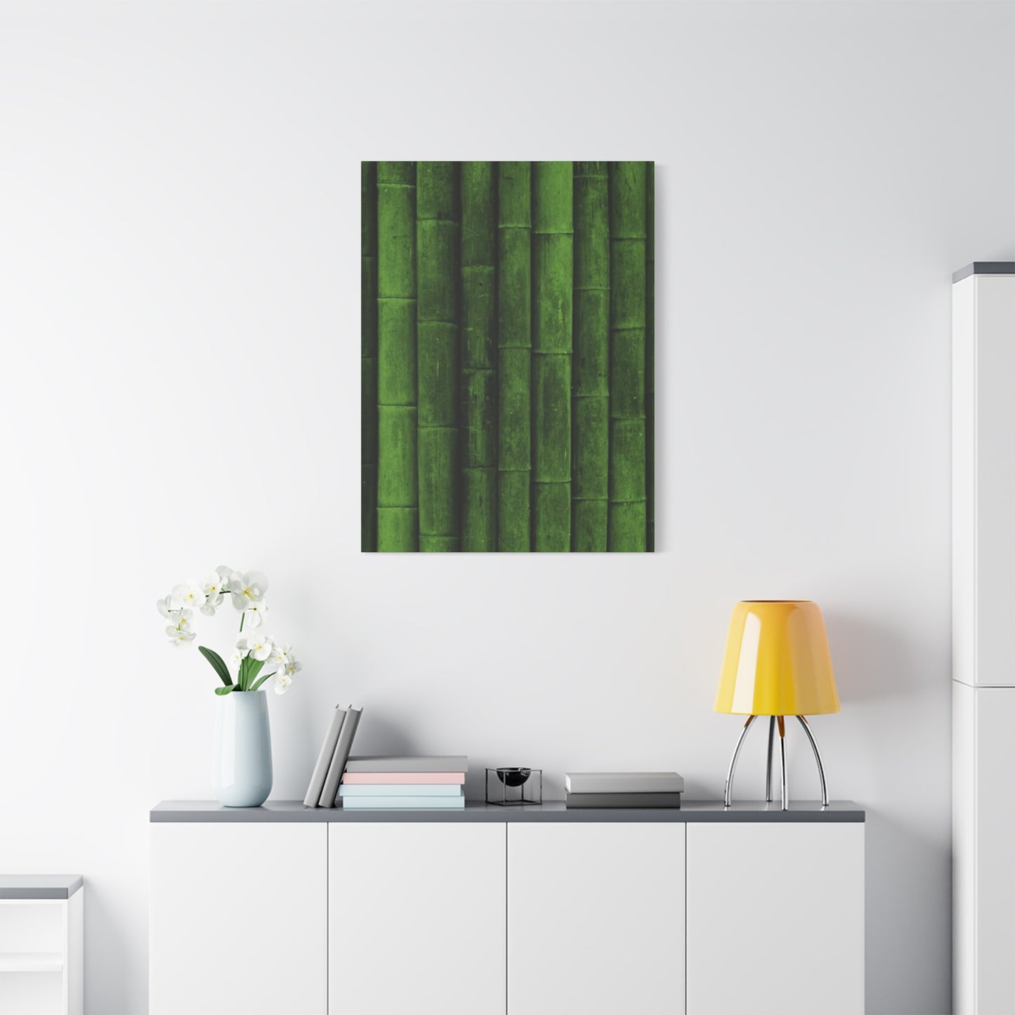 Olive Green Bamboo Painting Wall Art & Canvas Prints