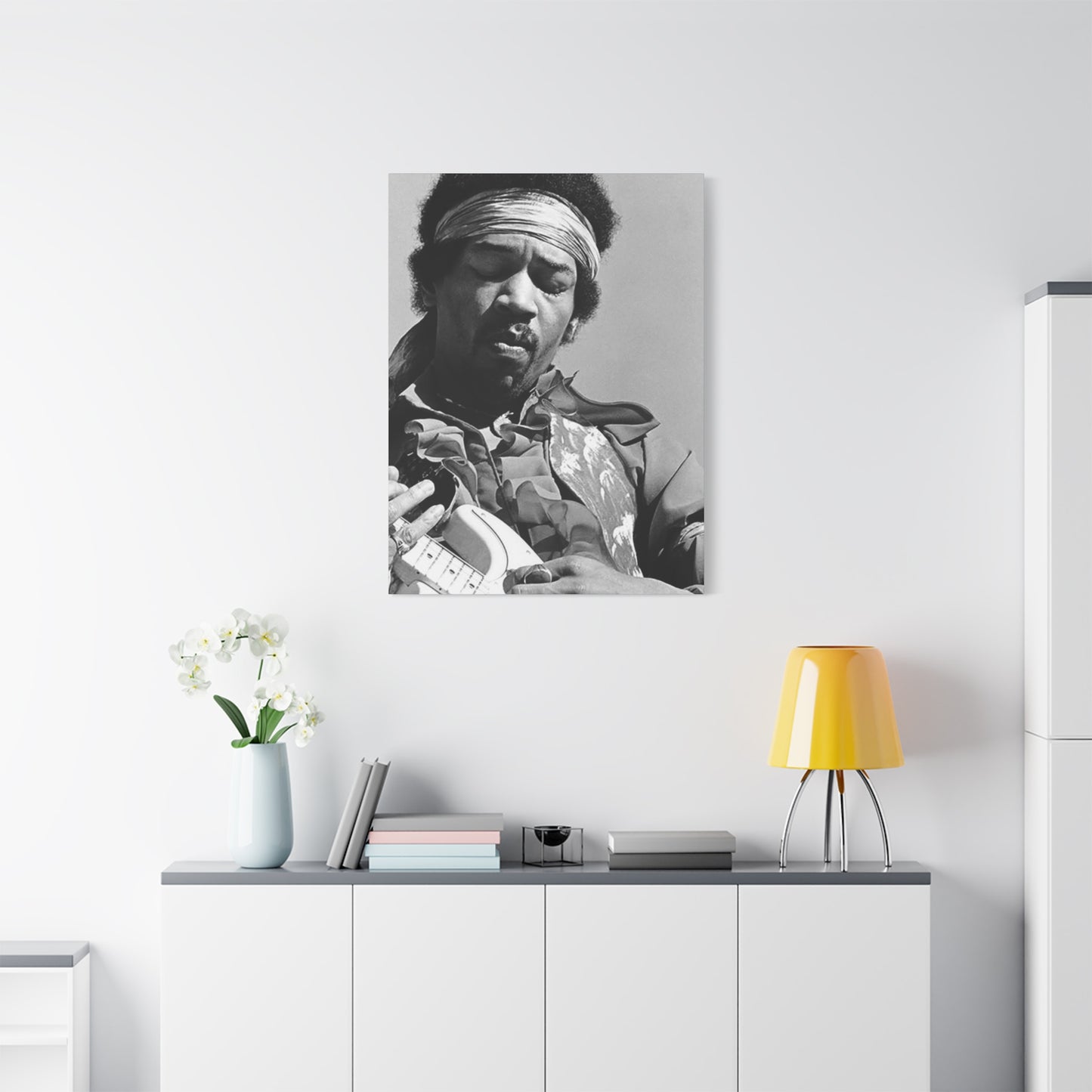 Black & White Jimi Hendrix Poster Wall Art & Canvas Prints