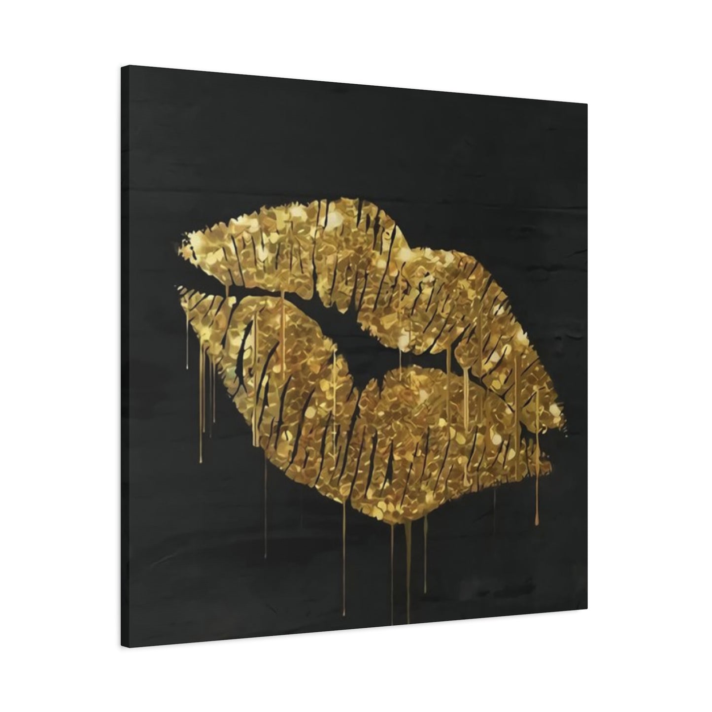 Golden Lips Wall Art & Canvas Prints