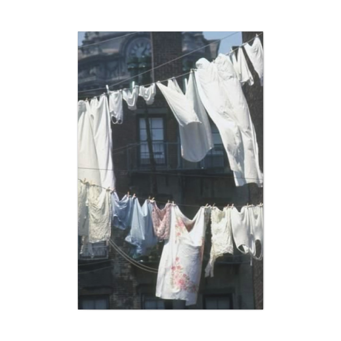 Clothes Drying On Rope Poster Laundry Wall Art & Canvas Prints