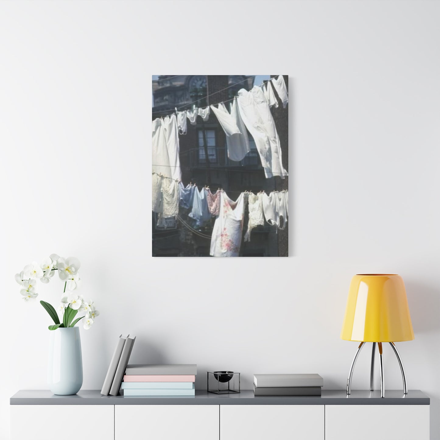 Clothes Drying On Rope Poster Laundry Wall Art & Canvas Prints