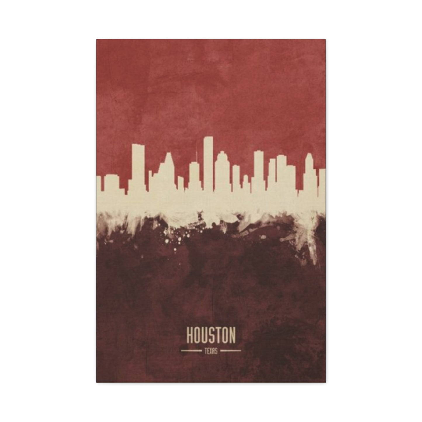 Charming Houston Skyline Painting Wall Art & Canvas Prints