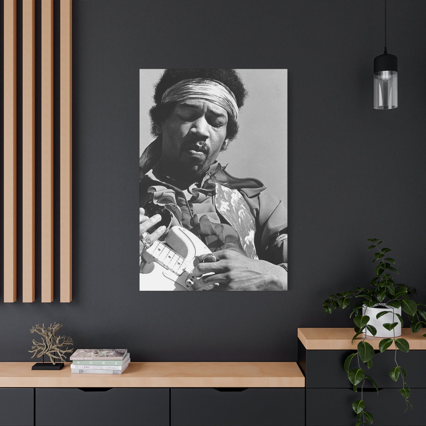 Black & White Jimi Hendrix Poster Wall Art & Canvas Prints