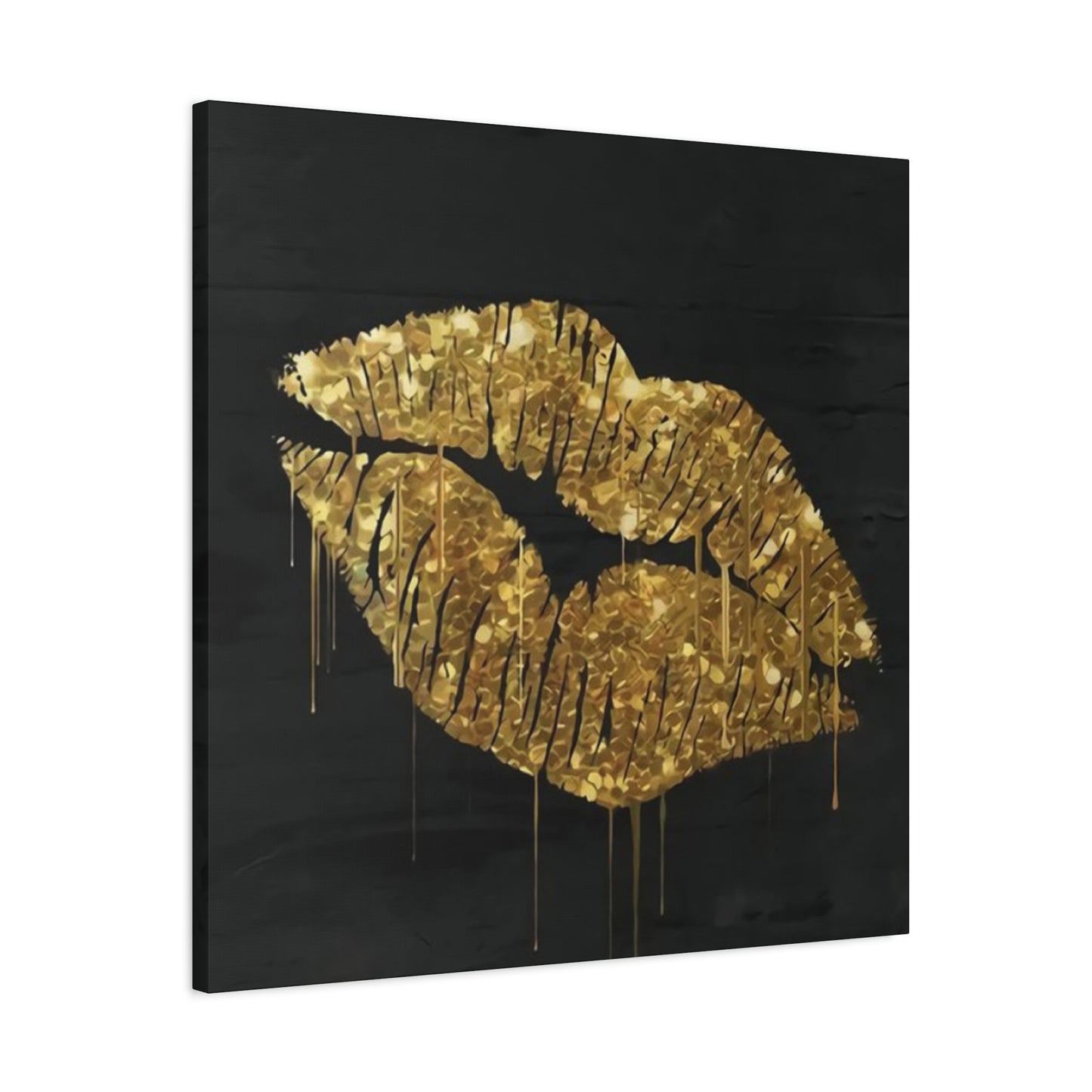 Golden Lips Wall Art & Canvas Prints