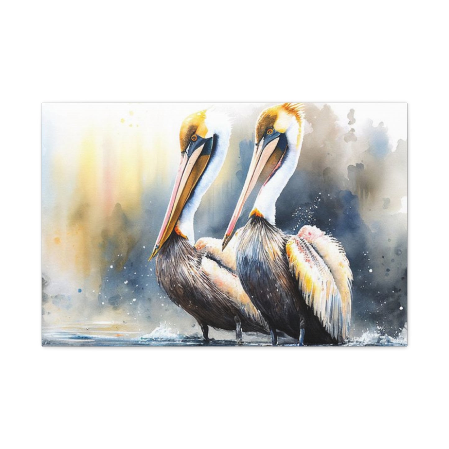 Pelican Colorful Couple Painting Wall Art & Canvas Prints