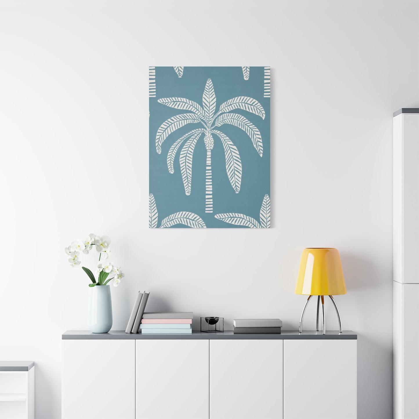 Blue Poster Of Palm Tree Wall Art & Canvas Prints