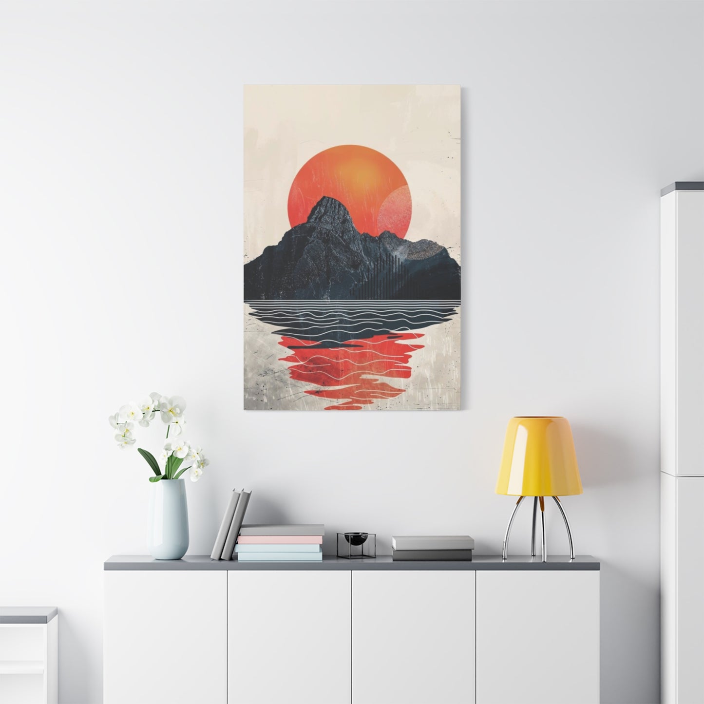 Sunset In Mountains Modernism Wall Art & Canvas Prints