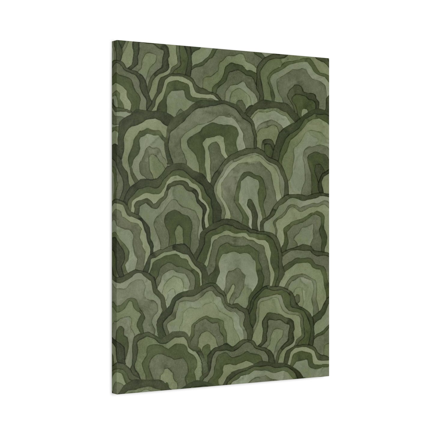 Olive Green Flower Pattern Wall Art & Canvas Prints