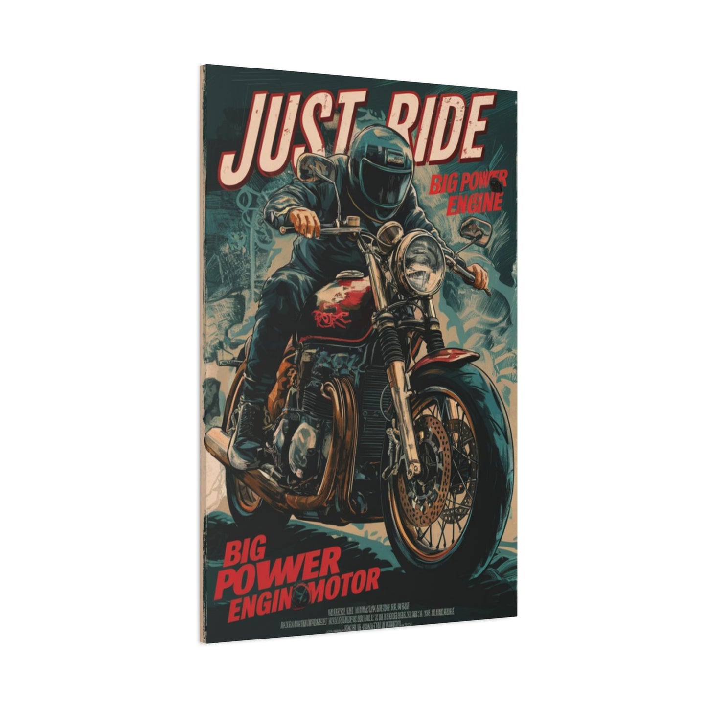 Just Rider Poster Motorcycle Wall Art & Canvas Prints