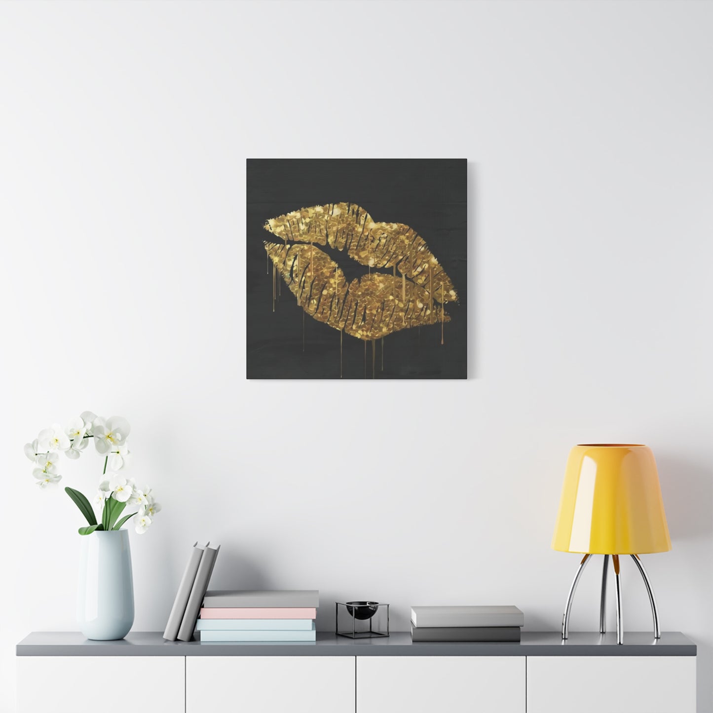 Golden Lips Wall Art & Canvas Prints