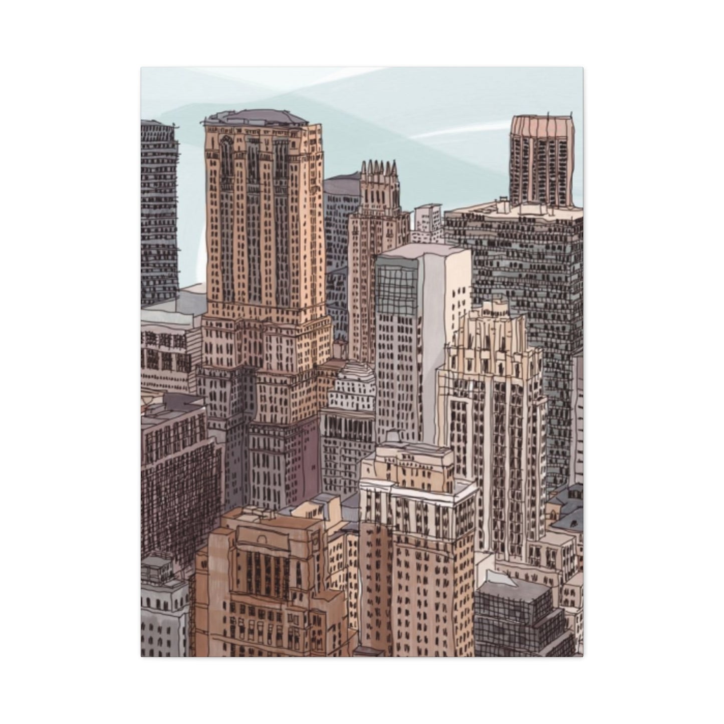 Skyview Of Manhattan NYC Skyline Wall Art & Canvas Prints