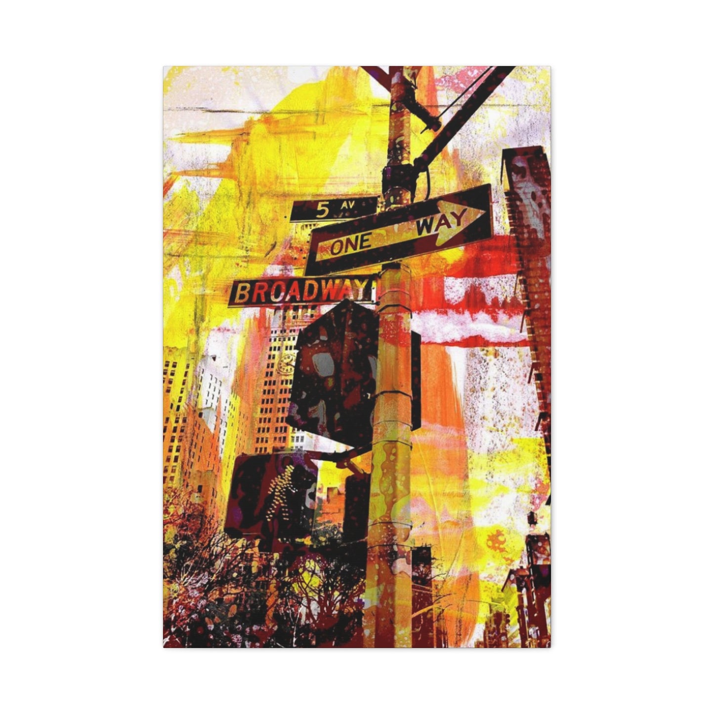 Sign Way Painting Mixed Media Wall Art & Canvas Prints