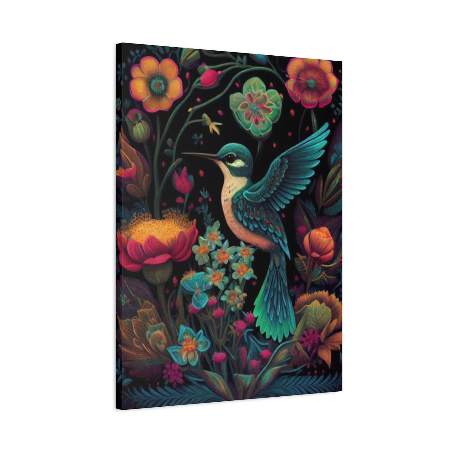 Humming Bird Closeup Painting Wall Art & Canvas Prints