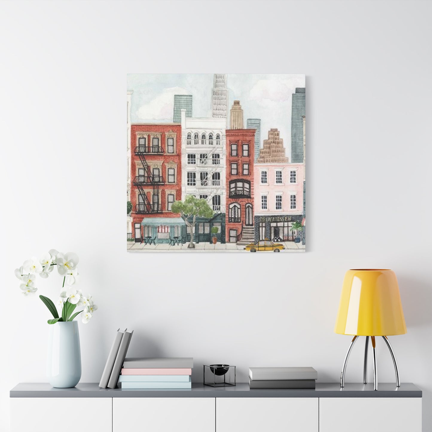 New York Buildings Drawing NYC Skylines Wall Art & Canvas Prints