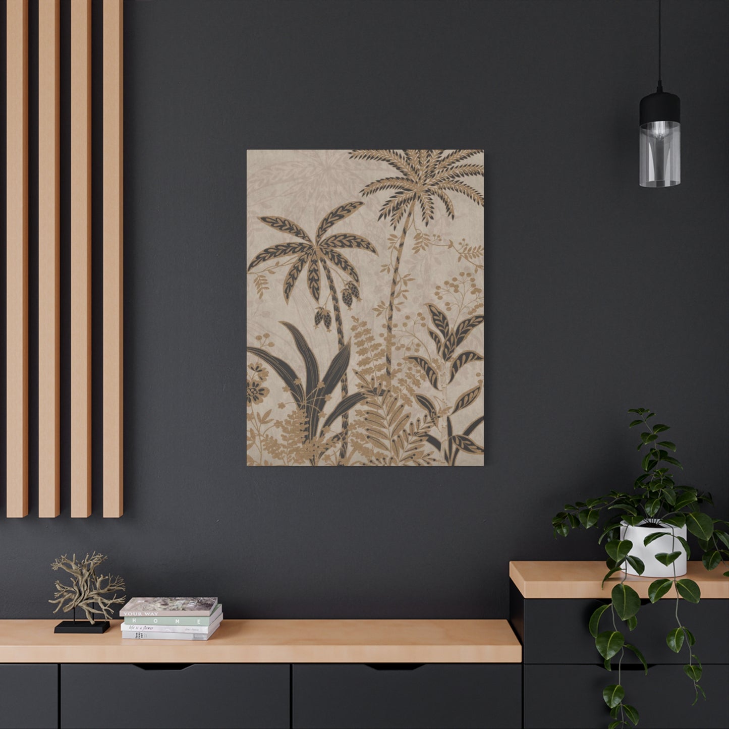 Brown Color Small Palm Tree Wall Art & Canvas Prints