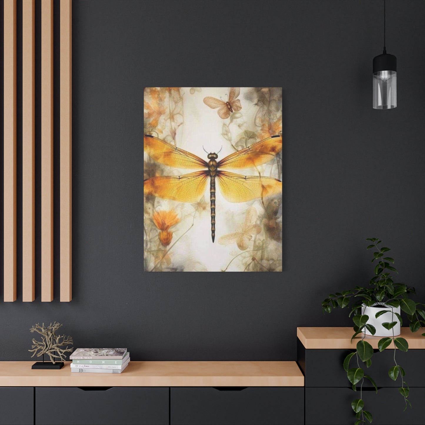 Light Brown Wing Dragonfly Wall Art & Canvas Prints