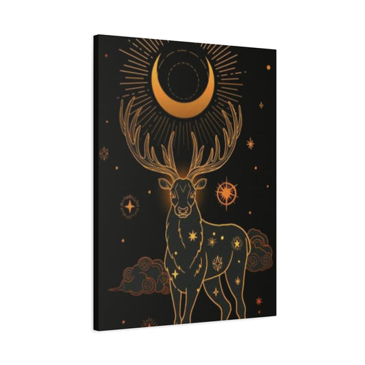 Deer with Crescent Moon Wall Art & Canvas Prints