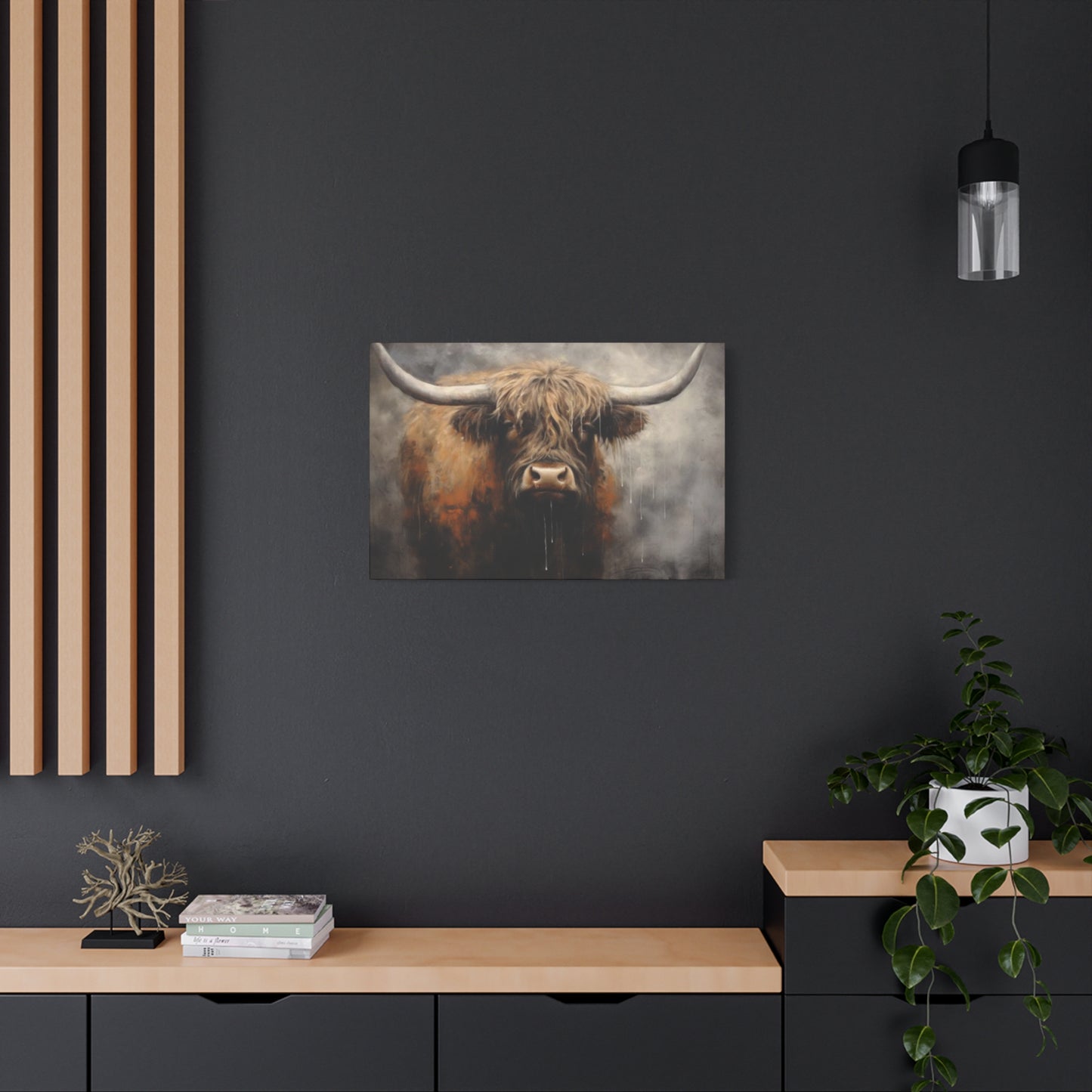 Hairy Bull Long Horns Wall Art & Canvas Prints