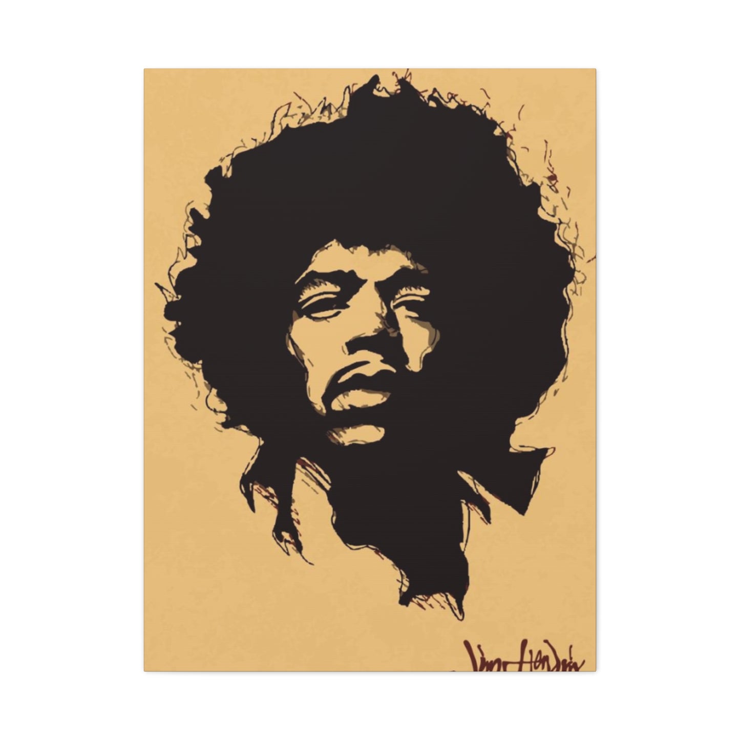 Jimi Hendrix Brown Poster Wall Art & Canvas Prints